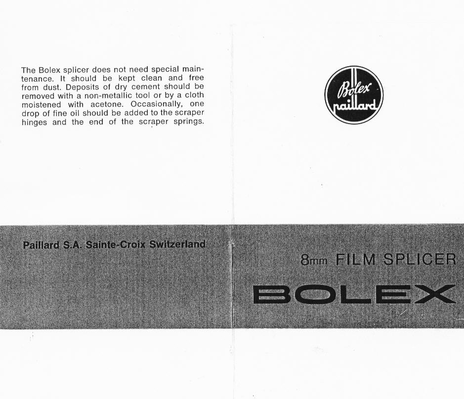 Bolex 8mm Film Splicer (cement)