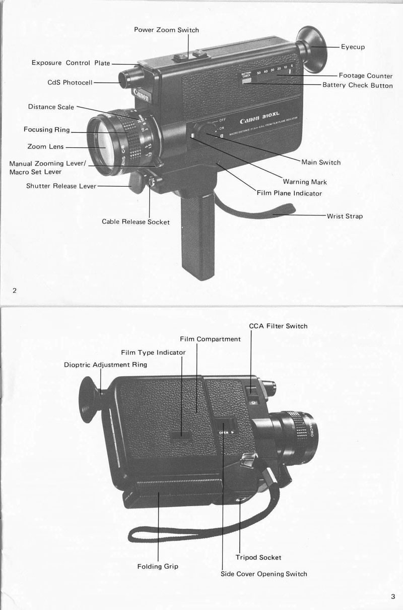 Gebrauchsanleitung Manual für Canon 310XL Filmkamera 